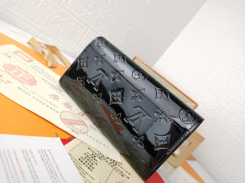 Louis Vuitton Sarah Wallet Monogram Vernis Leather Black - Picture 4 of 7